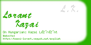 lorant kazai business card